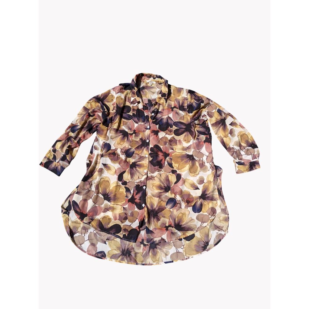 Spence Fall Floral Tunic Shirt High Low Boho Whimsygoth Sheer Blouse Fairy Sz 1X